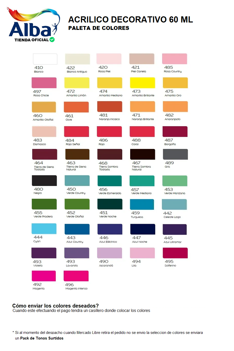 ACRILICO DECORATIVO ALBA X 20 COLORES A ELECCION - Vista 2